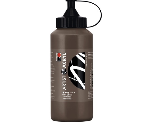 Peinture acrylique Marabu Artist Acryl terre d'ombre brûlée 948 500 ml Peinture acrylique Marabu Artist Ambre brûlée dans un flacon de 500 ml