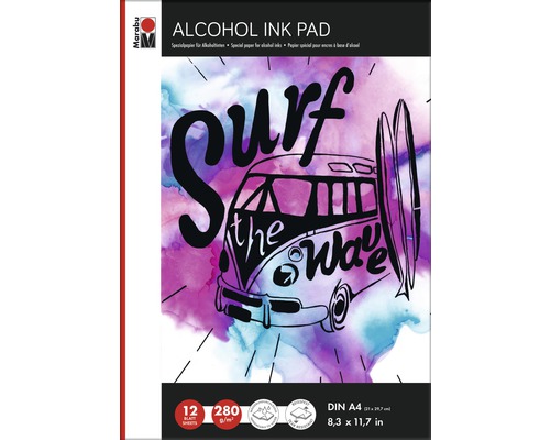 Marabu Alcohol Ink Pad DIN A4, 280 g/m², 12 Blätter