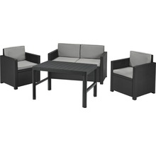 Gartenmöbelset mit Tisch, Zweisitzer und zwei Sesseln