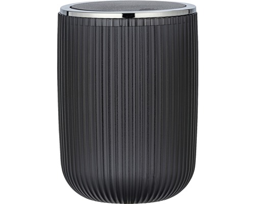 Poubelle à structure rainurée avec couvercle