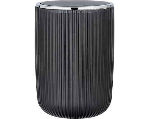 Poubelle de salle de bains avec structure nervurée et couvercle oscillant