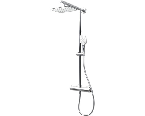 Colonne de douche SCHULTE Classic DuschMaster Rain D96414 02 carré White Style avec thermostat