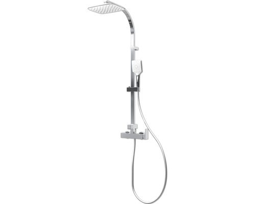 Colonne de douche Schulte Square DuschMaster Rain II D96384 02 carré White Style avec mitigeur monocommande