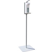 Station d’hygiène support pour désinfectant Light 130 cm avec distributeur de désinfectant 1 l-thumb-1