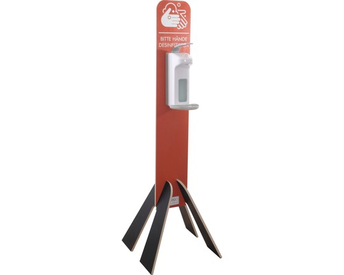 Hygienestation Desinfektionsständer aus Holz rot 140 cm inkl. 1 l Desinfektionsspender