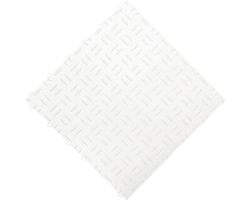 Dalle de sol blanche avec motif en tôle larmée