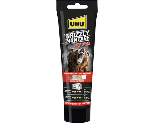 Colle de montage UHU Grizzly Power blanc 250 g Tube de colle Uhu Grizzly Montage Power pour tous matériaux, intérieur