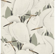 Vliestapete 409543 Kimono Reiher/Vogel grau