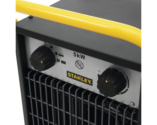 Stanley Logo auf einem Heizlüfter mit 5 Kilowatt Leistung