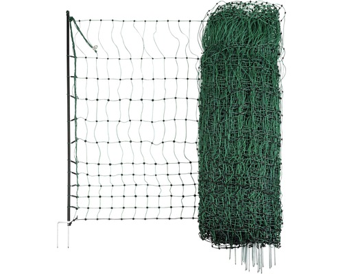 Geflügelnetz Doppelspitze elektrifizierbar 15 m x 106 cm grün Geflügelnetz Doppelspitze elektrifizierbar 15 m x 106 cm grün
