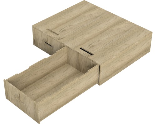 Holzschubladenbox mit zwei Schubladen