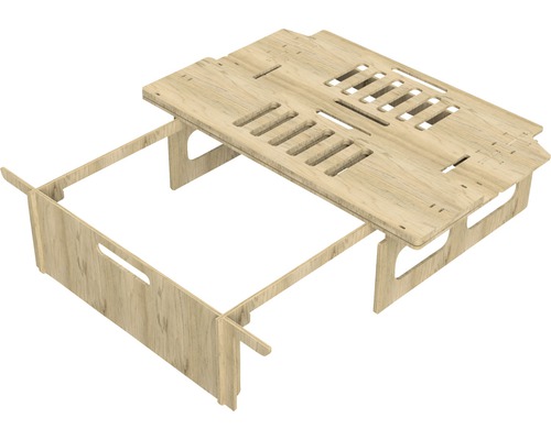 Support pour ordinateur portable en bois avec fentes d''aération