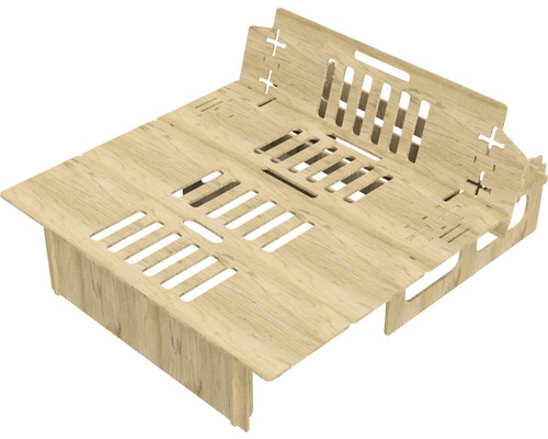 Rehausseur de bureau d''ordinateur en bois avec fentes d''aération