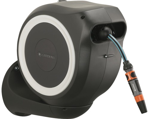 Dévidoir mural Gardena avec tuyau d''arrosage et raccord de tuyau