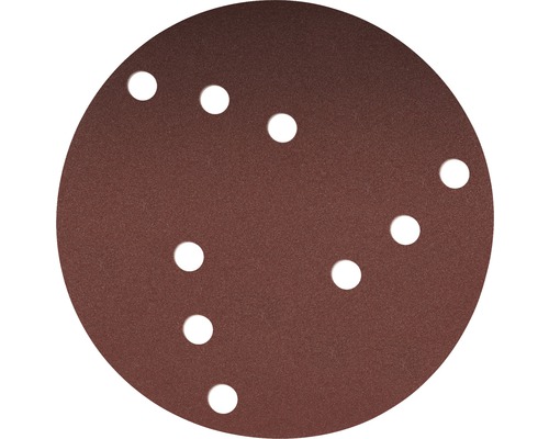 Papier abrasif rond avec trous pour travaux de ponçage.