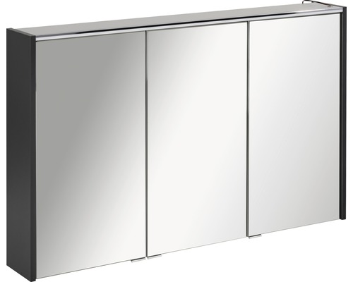 Fackelmann LED-Spiegelschrank Denver BxHxT 110 x 68.5 x 16 cm anthrazit matt Spiegelschrank mit drei Türen für das Badezimmer