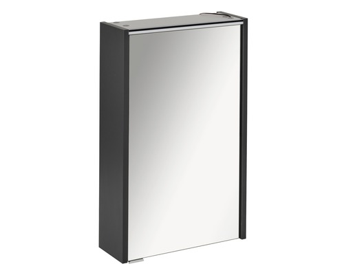 Armoire de toilette FACKELMANN Denver LED lxhxp 42x68.5x16 cm anthracite mat Armoire de toilette avec cadre noir