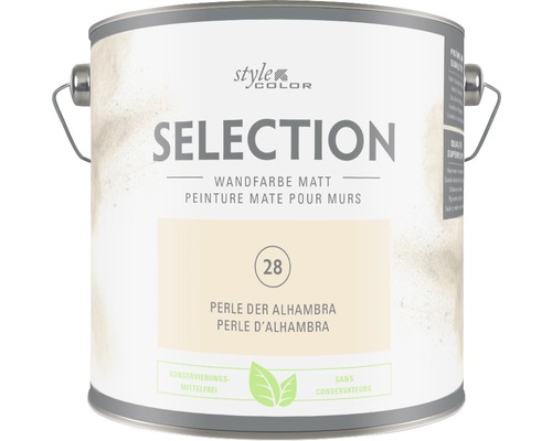 Peinture murale Premium StyleColor SELECTION sans conservateur Perle d’Alhambra 2,5 l