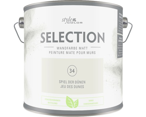 Peinture murale Premium StyleColor SELECTION sans conservateur Jeu des dunes 2,5 l