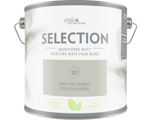 Peinture murale Premium StyleColor SELECTION sans conservateur Force du Bambou 2,5 l