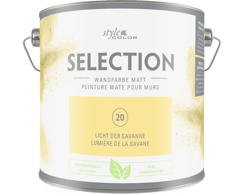 Peinture murale Premium StyleColor SELECTION sans conservateur Lumière de la savane 2,5 l