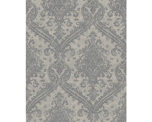 Papier peint intissé 420548 Saphira Classic-Chic gris Papier peint avec motif cachemire