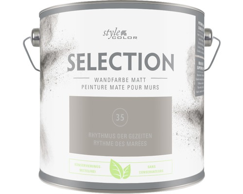 Peinture murale Premium StyleColor SELECTION sans conservateur Rythme des marées 2,5 l