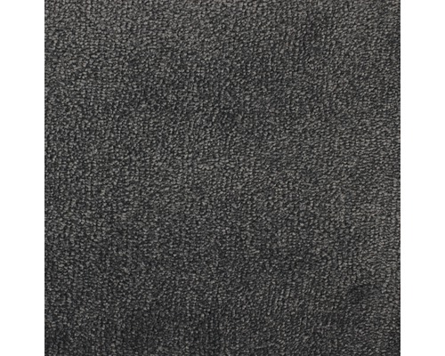 Moquette velours Palma graphite largeur 400 cm (au mètre) Gros plan d''un tapis gris avec une structure bouclée