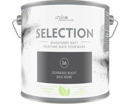 Peinture murale Premium StyleColor SELECTION sans conservateur Baie noire 2,5 l