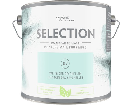 Peinture murale Premium StyleColor SELECTION sans conservateur Lointain des Seychelles 2,5 l