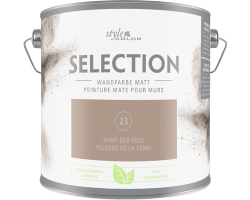 Peinture murale Premium StyleColor SELECTION sans conservateur Velours de la Terre 2,5 l