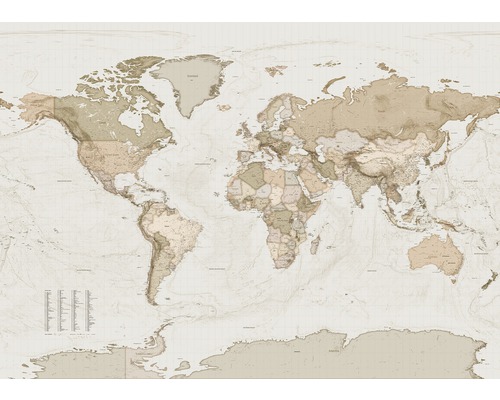 Papier peint panoramique intissé X7-1015 Earth Map 7 pces 350 x 250 cm