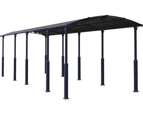 Abri de voiture autoportant avec cadre en acier et toit