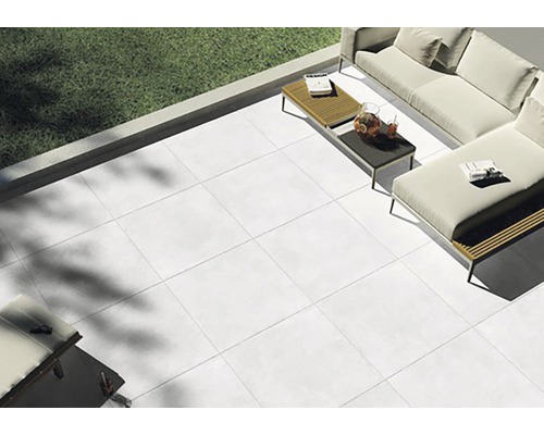 FLAIRSTONE Feinsteinzeug Terrassenplatte Ice Cube rektifizierte Kante 90 x 90 x 3 cm