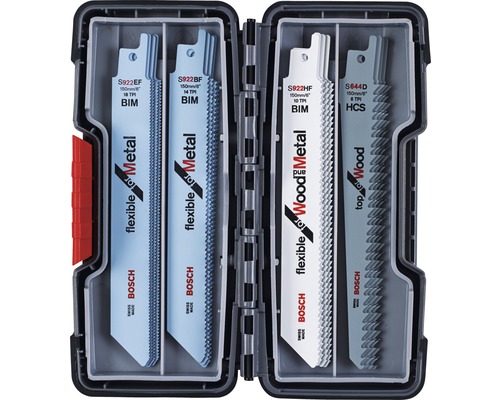 Bosch Professional Ensemble de lames de scie sauteuse bois et métal 20 pces Ensemble de lames de scie sabre pour bois et métal dans une boîte