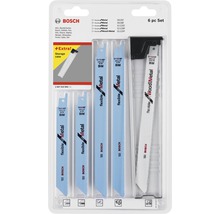 Jeu de lames de scie sabre Bosch, six pièces, pour métal et bois