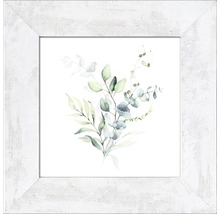 Gerahmtes Bild mit Aquarell von Blättern