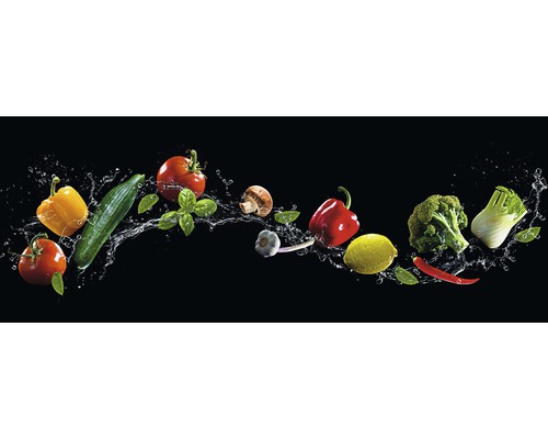 Leinwandbild Flying Vegetables 30x80 cm