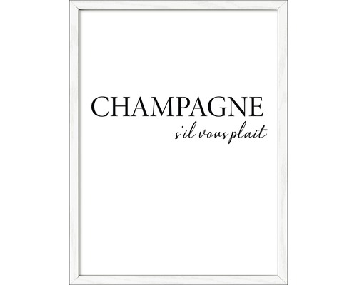 Gerahmtes Bild Champagne 43x33 cm