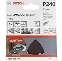 Bosch P240 feuille abrasive pour bois et peinture, 93 millimètres, adaptée aux outils multifonctions