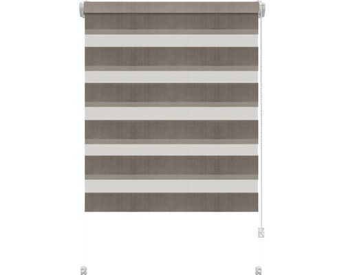 Store jour/nuit à clipser avec guidage latéral marron 90x210 cm Store rayé avec chaînette pour fenêtre