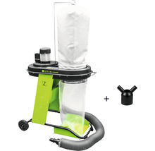 Holzstaubabsaugung mit Absaugschlauch und Adapterstück