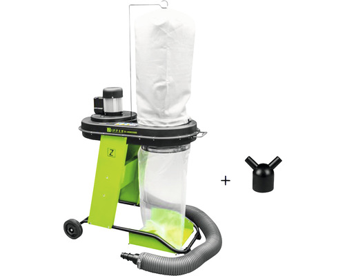 Holzstaubabsaugung mit Absaugschlauch und Adapterstück