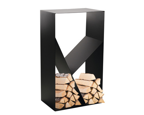 Étagère pour bois de cheminée 30x44x80 cm acier noir
