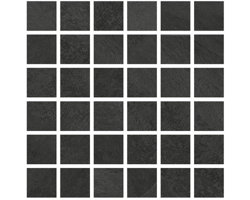Mosaïque en grès cérame Revenant smoke 30x30 cm Carreaux de mosaïque en ardoise