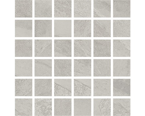 Mosaïque en grès cérame Revenant white 30x30 cm Mosaïque avec aspect pierre