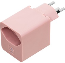 USB Ladeadapter Zwischenstecker T12/T13 drehbar rosa-thumb-0