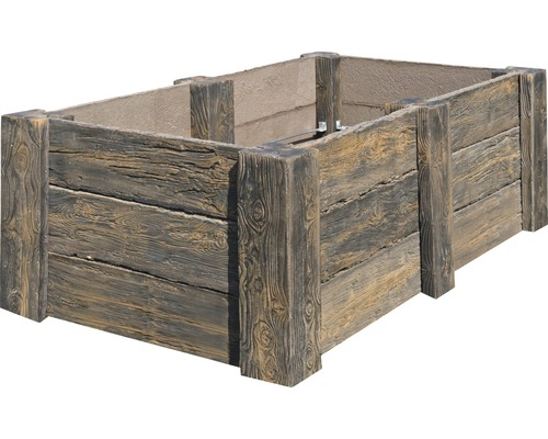 BRUK-BET Beton Hochbeet Big Antik dunkel braun 220 x 120 x 69 cm