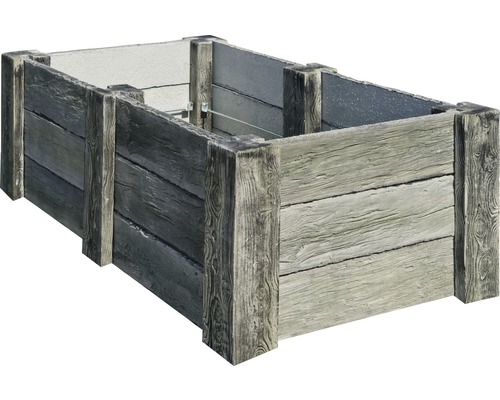 Beton Hochbeet Big Antik geweisst mit vormontiertem Gewinde 220 x 120 x 69 cm