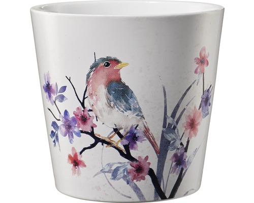 Cache-pot Soendgen Dallas Aquarell céramique Ø 14 cm h 13 cm oiseau